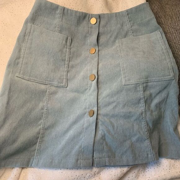 ROMWE Corduroy Button-Up Skirt - Picture 4 of 7